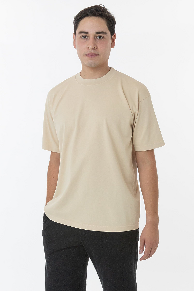 Premium Garment-Dyed Heavyweight Cotton Crewneck T-Shirt - Durable & Shrink-Free