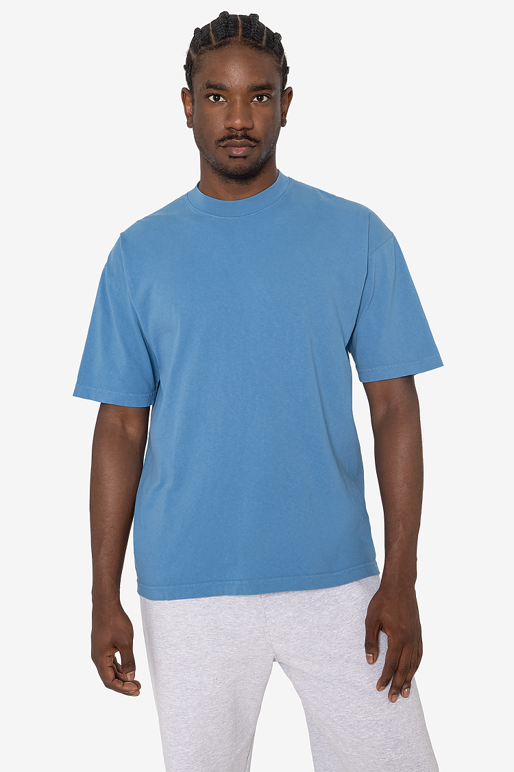 Premium Garment-Dyed Heavyweight Cotton Crewneck T-Shirt - Durable & Shrink-Free