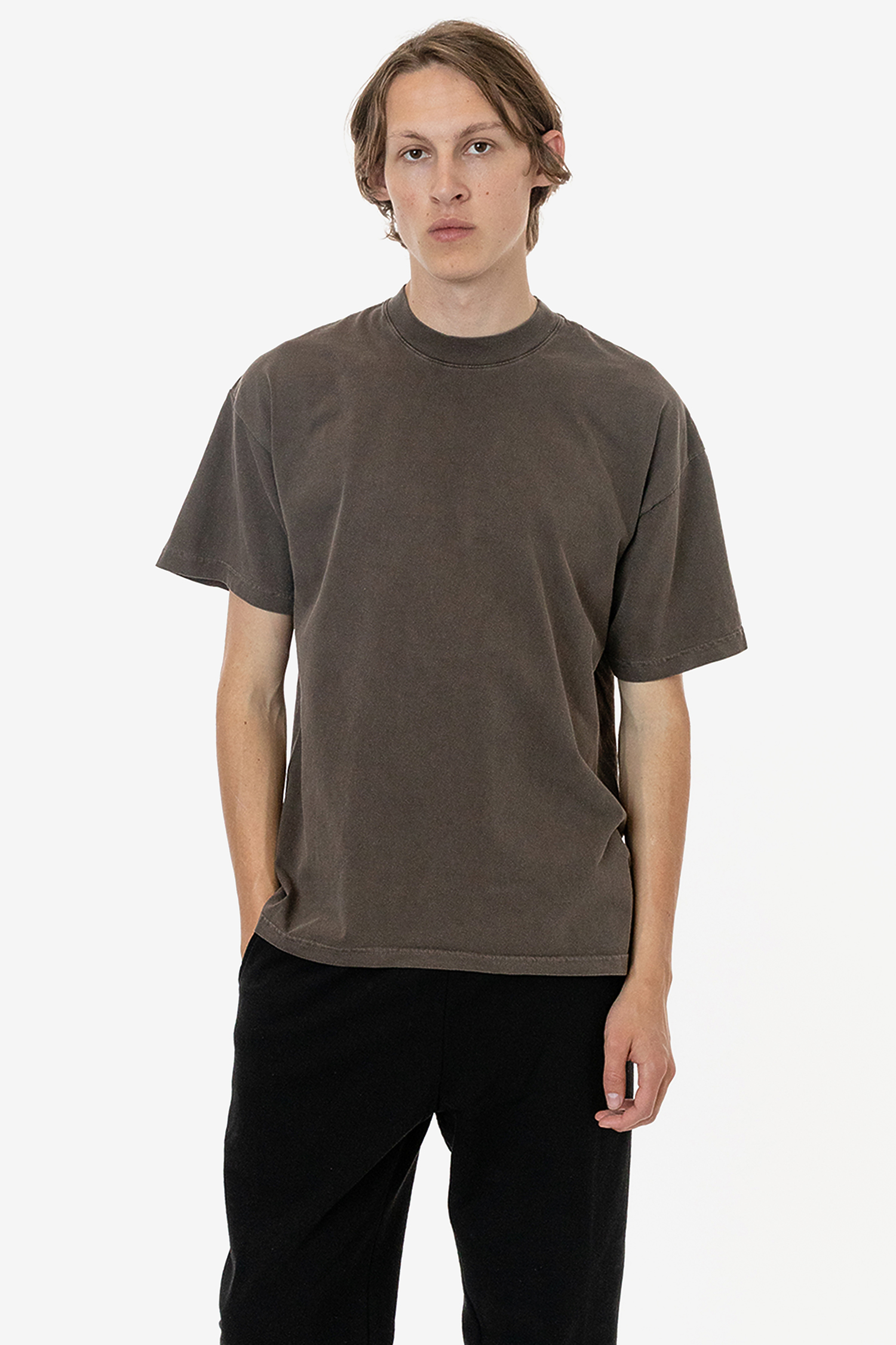 Premium Garment-Dyed Heavyweight Cotton Crewneck T-Shirt - Durable & Shrink-Free