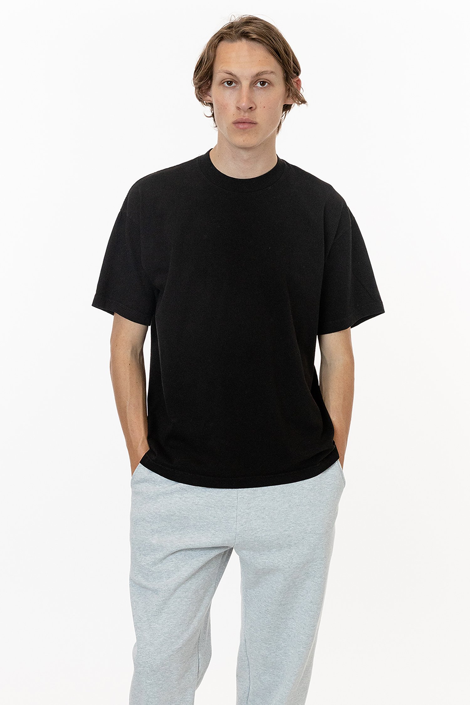 Premium Garment-Dyed Heavyweight Cotton Crewneck T-Shirt - Durable & Shrink-Free