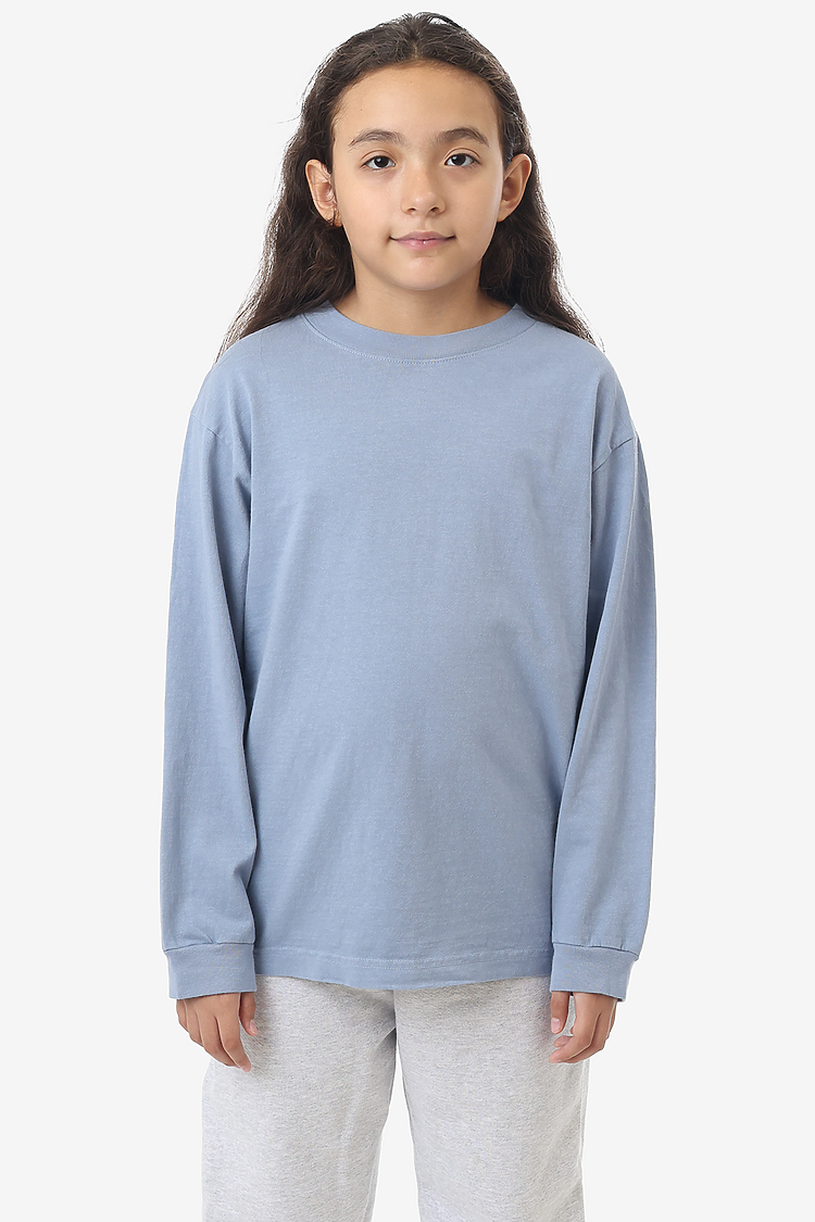 Premium Kids' Unisex Garment Dye Long Sleeve Cotton Tee – Shrink-Free Comfort