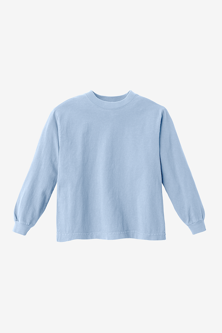 Premium Kids' Unisex Garment Dye Long Sleeve Cotton Tee – Shrink-Free Comfort