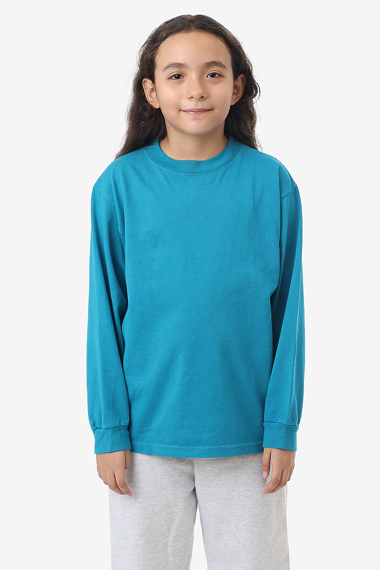 Premium Kids' Unisex Garment Dye Long Sleeve Cotton Tee – Shrink-Free Comfort