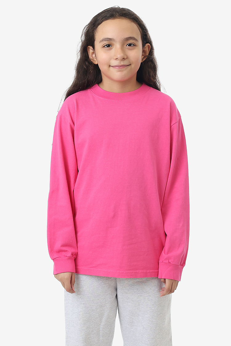 Premium Kids' Unisex Garment Dye Long Sleeve Cotton Tee – Shrink-Free Comfort