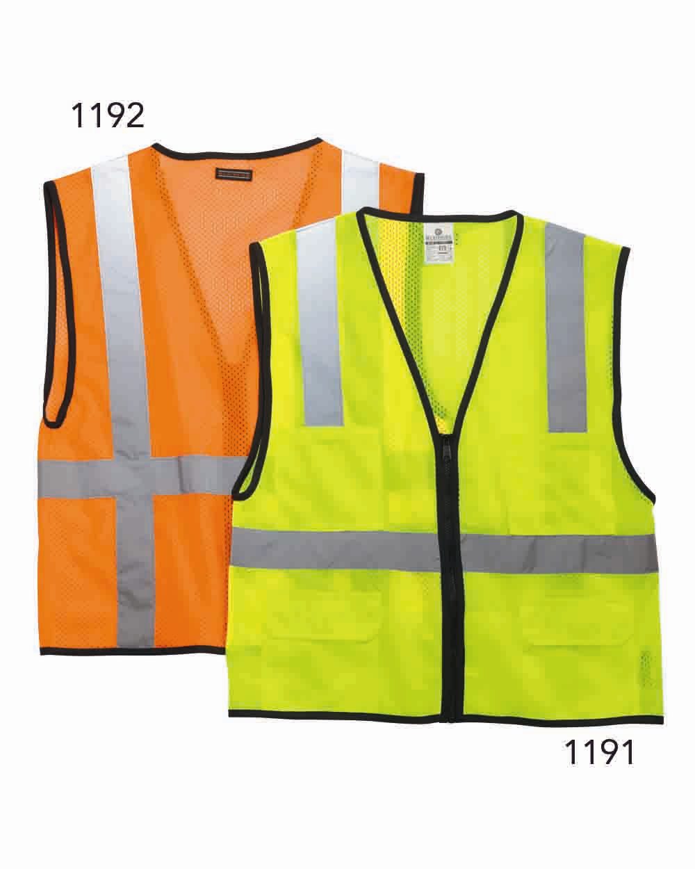 Kishigo Unisex Economy High-Visibility Mesh Safety Vest with 6 Pockets