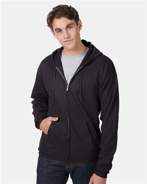 Hanes EcoSmart® Full‑Zip Hooded Sweatshirt – Sustainable Unisex Fleece