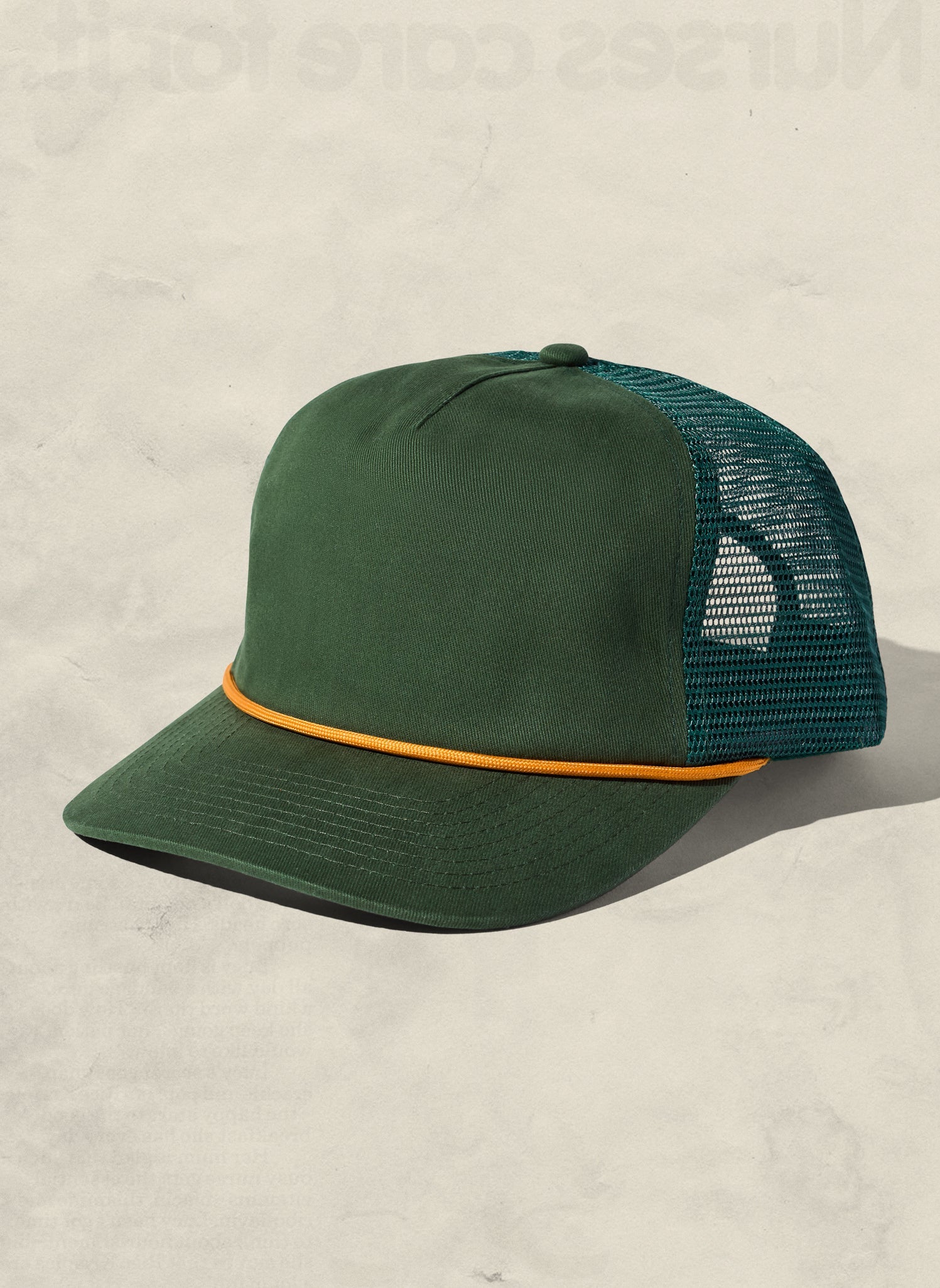 Brushed Cotton Rope Trucker Hat with Curved Brim Snapback
