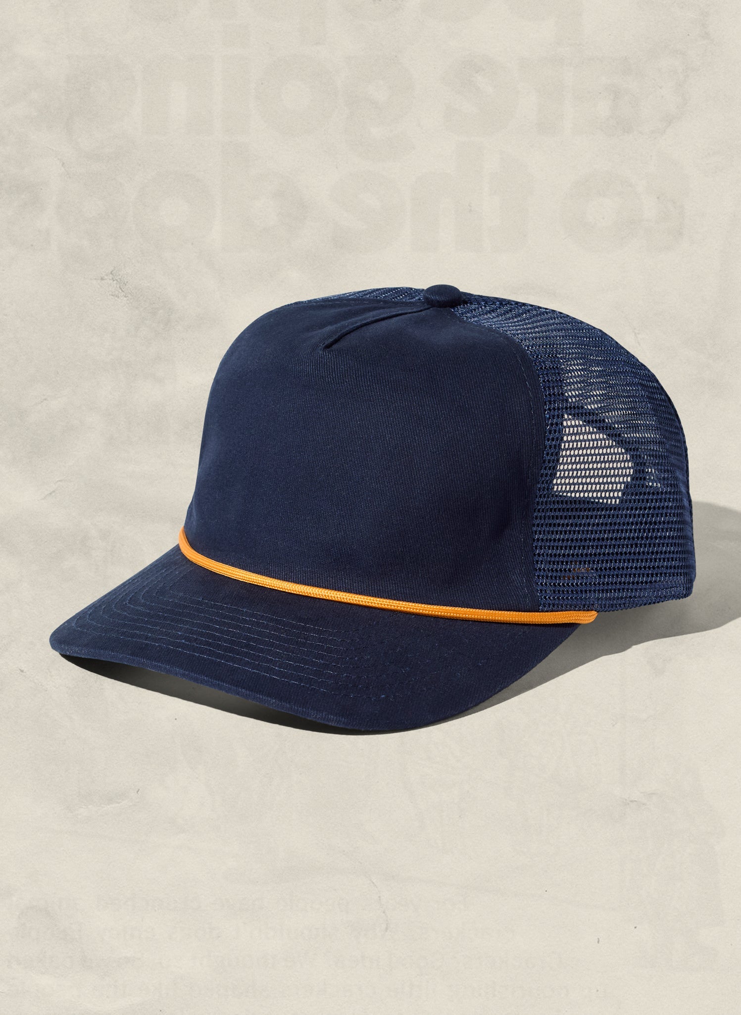 Brushed Cotton Rope Trucker Hat with Curved Brim Snapback