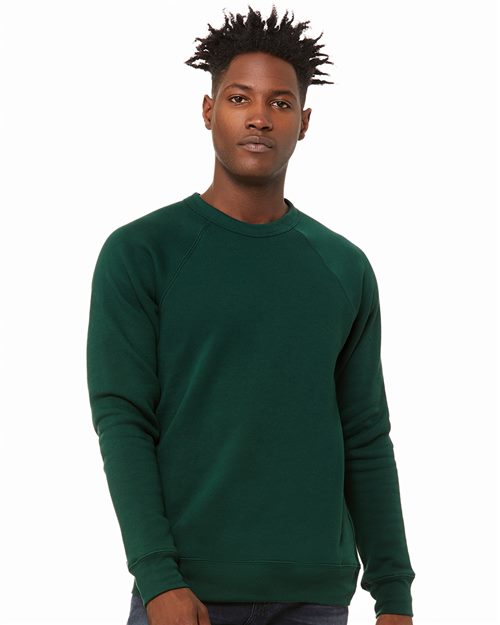 Bella Canvas Unisex Sponge Fleece Raglan Crewneck Sweatshirt Comfortable Classic