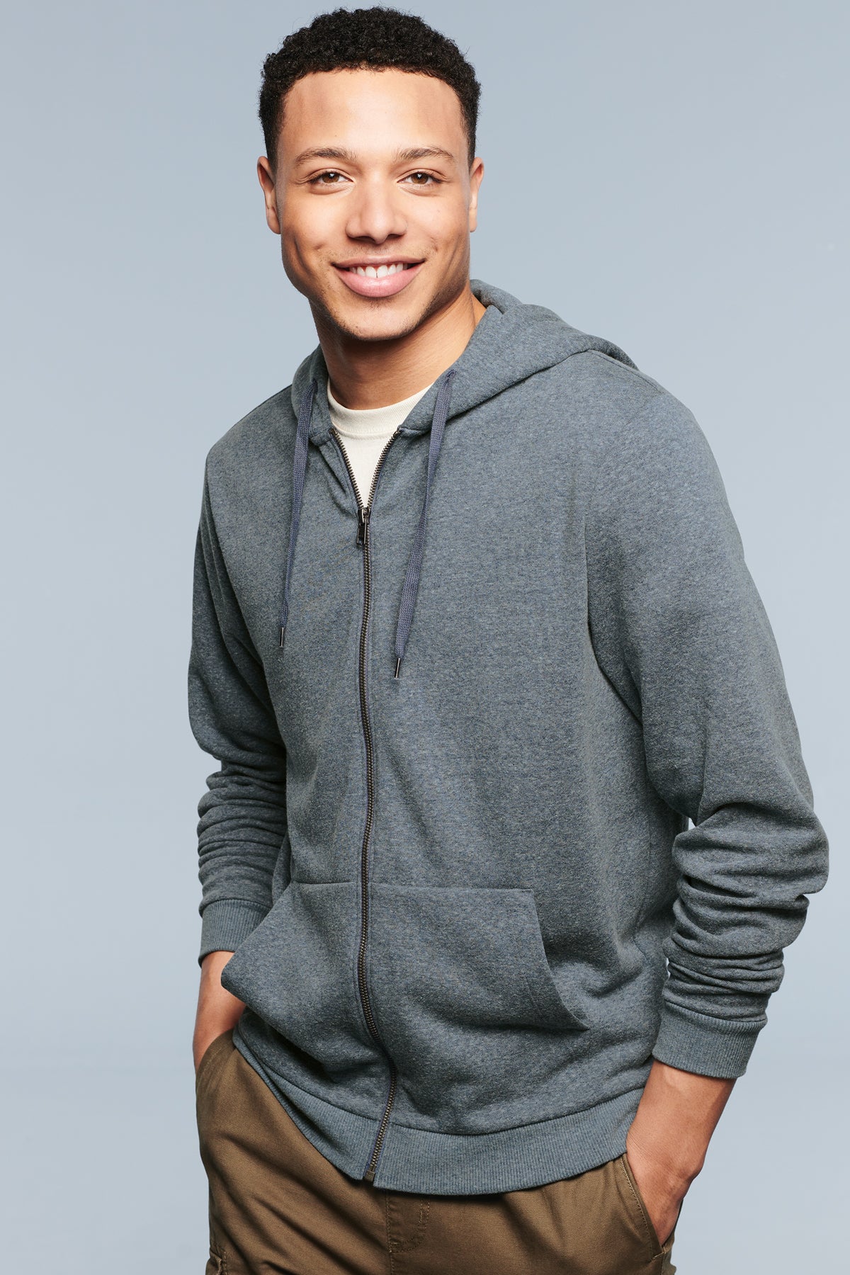 District Perfect Tri Fleece Full-Zip Hoodie Soft Tri-Blend Comfort