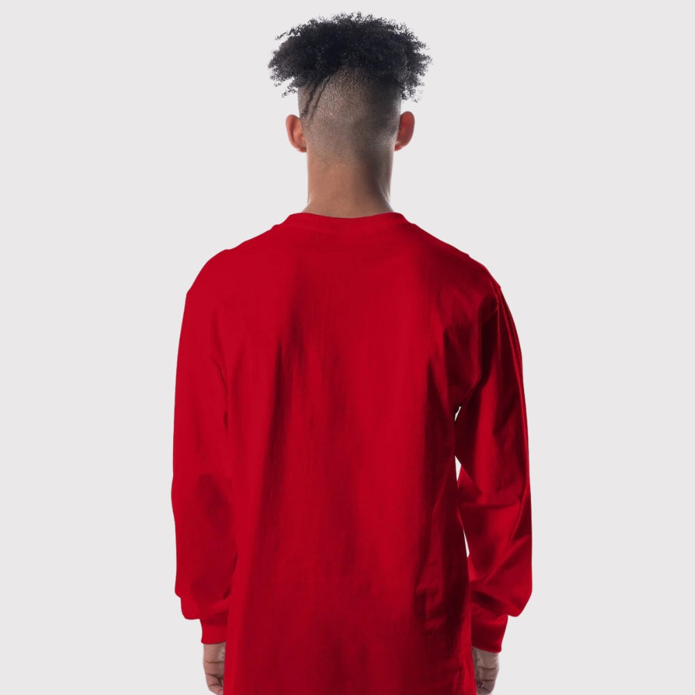 Men's Heavyweight Open-End Cotton Long Sleeve Tee | Durable Classic Fit Shirt