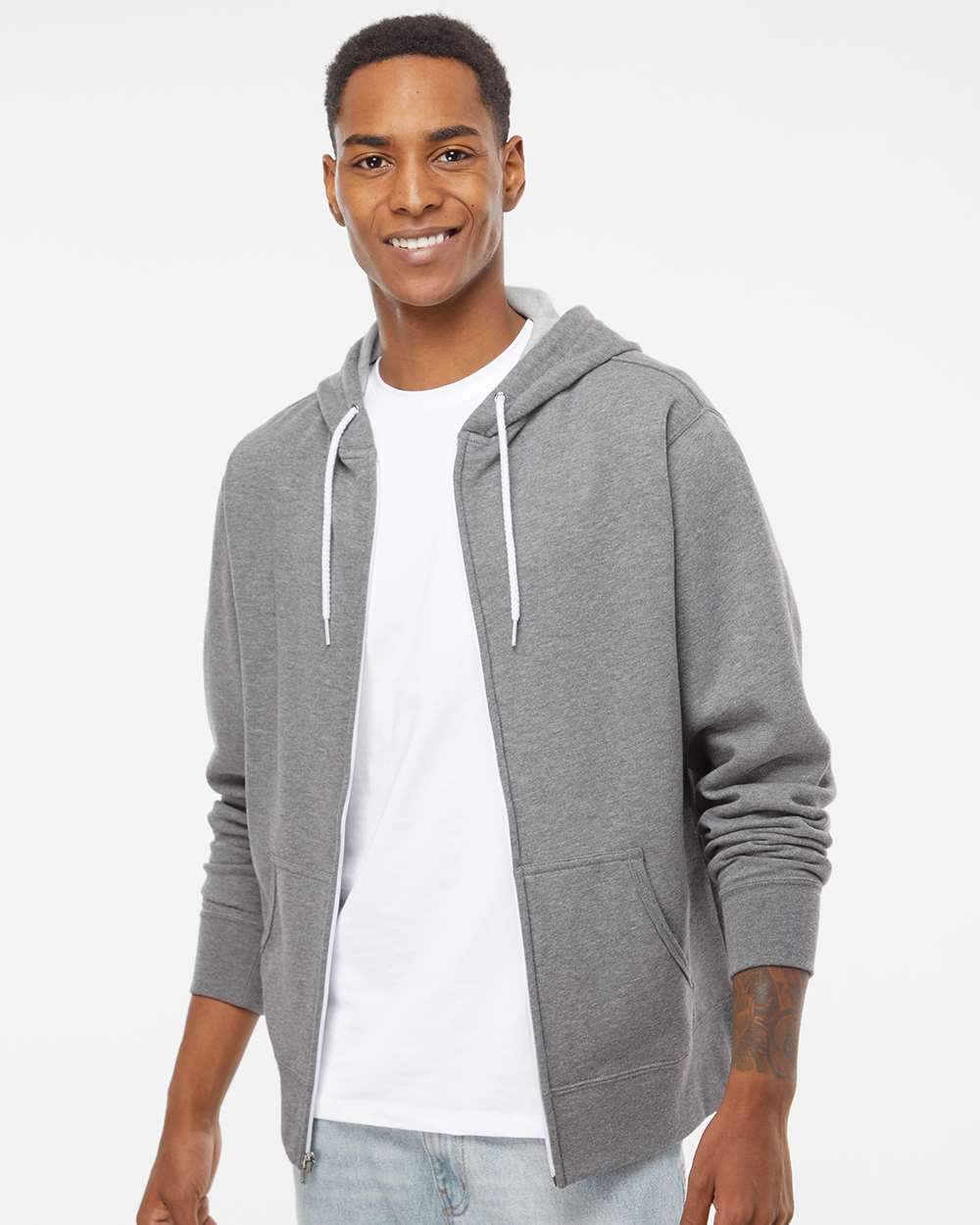 Independent Trading Co. Unisex Lightweight Full-Zip Hooded Fleece Sweatshirt