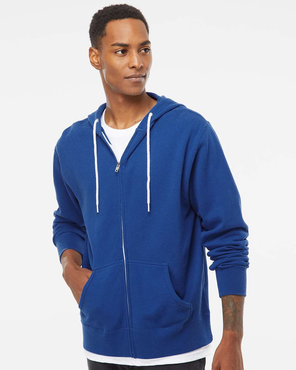 Independent Trading Co. Unisex Lightweight Full-Zip Hooded Fleece Sweatshirt