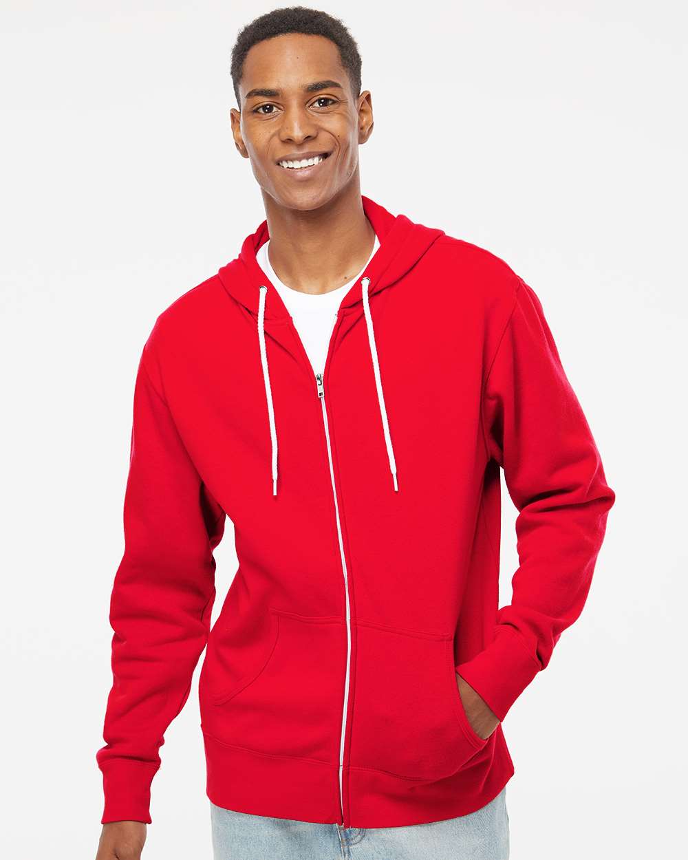 Independent Trading Co. Unisex Lightweight Full-Zip Hooded Fleece Sweatshirt