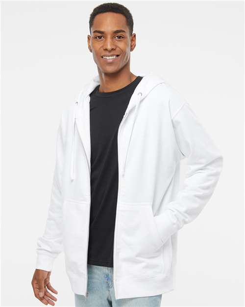 Unisex Midweight Full‑Zip Hooded Fleece Sweatshirt 80/20 Cotton Blend