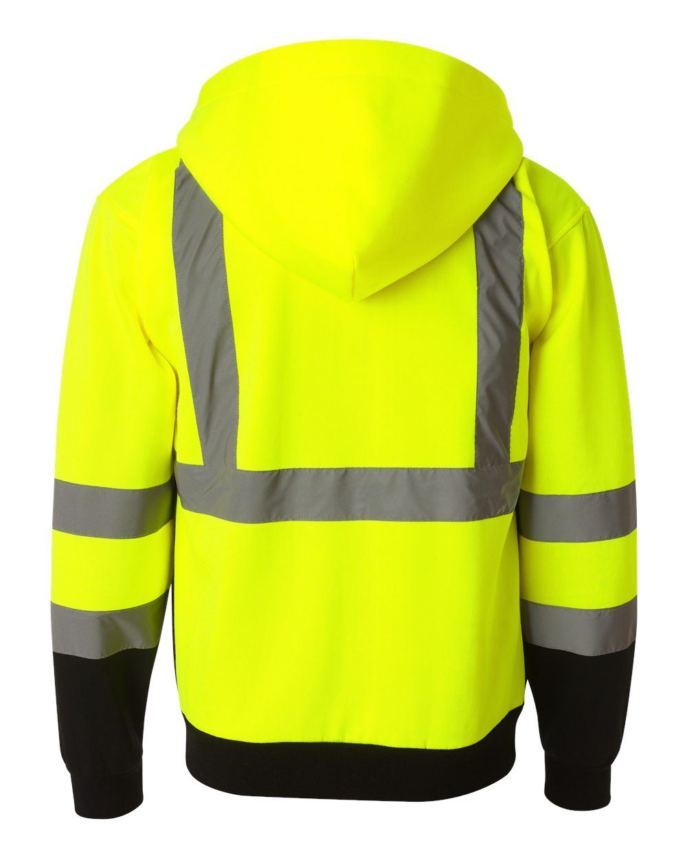 Kishigo Unisex Hi-Vis Full-Zip Hooded Sweatshirt with Reflective Strips
