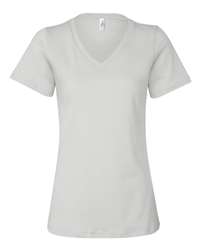 Women's Soft Airlume Cotton Relaxed Fit V-Neck Tee - Comfort Style 6405