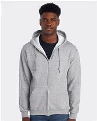 Unisex Midweight Full‑Zip Hooded Fleece Sweatshirt 80/20 Cotton Blend