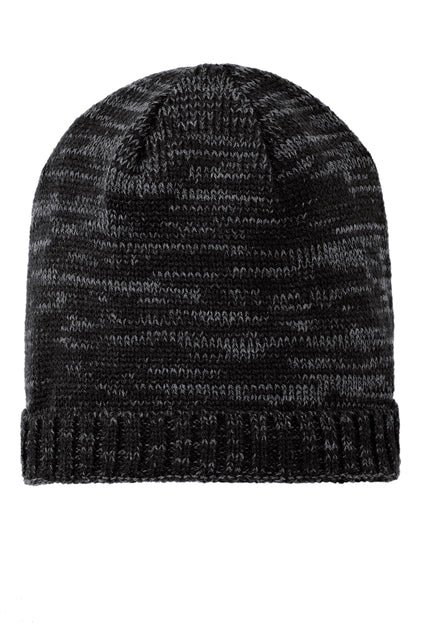 District DT620 Spaced-Dyed Knit Beanie Black/Charcoal Rib Cuff
