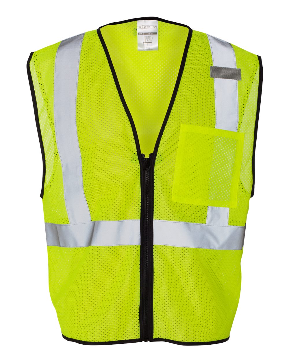 Kishigo ANSI/ISEA Class 2 High-Visibility Mesh Safety Vest with Zipper Closure