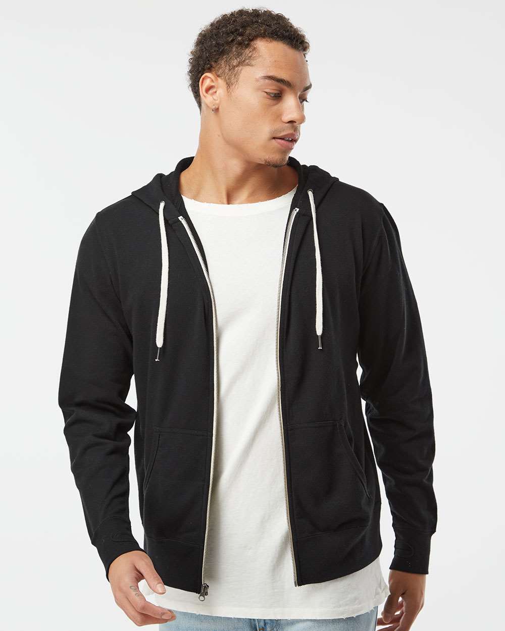 Independent Trading Co. Unisex Heathered French Terry Full-Zip Hoodie Slim