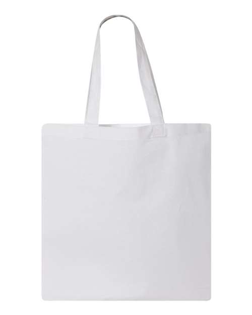 Q-Tees Economical 100% Cotton Tote Bag, 6oz Durable Handles