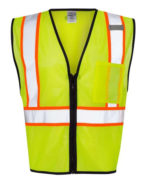 Kishigo Unisex Economy Contrasting Vest with Zippered Front