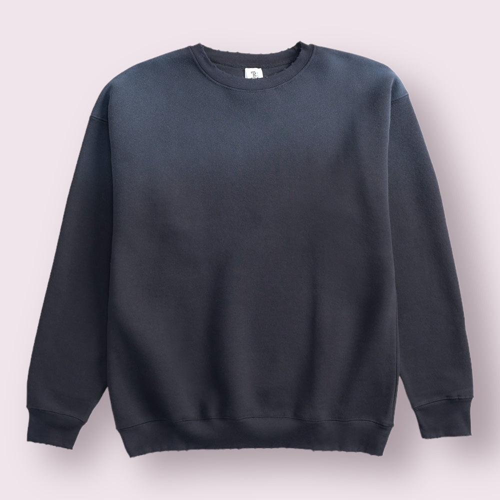 Heavyweight Sun Dried Crewneck Sweatshirt Distressed Angels Hand Sprayed LA