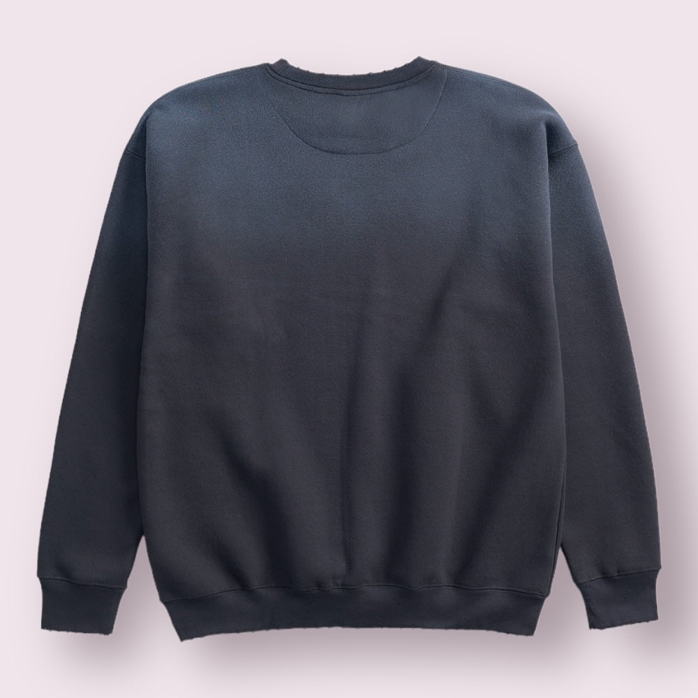 Heavyweight Sun Dried Crewneck Sweatshirt Distressed Angels Hand Sprayed LA