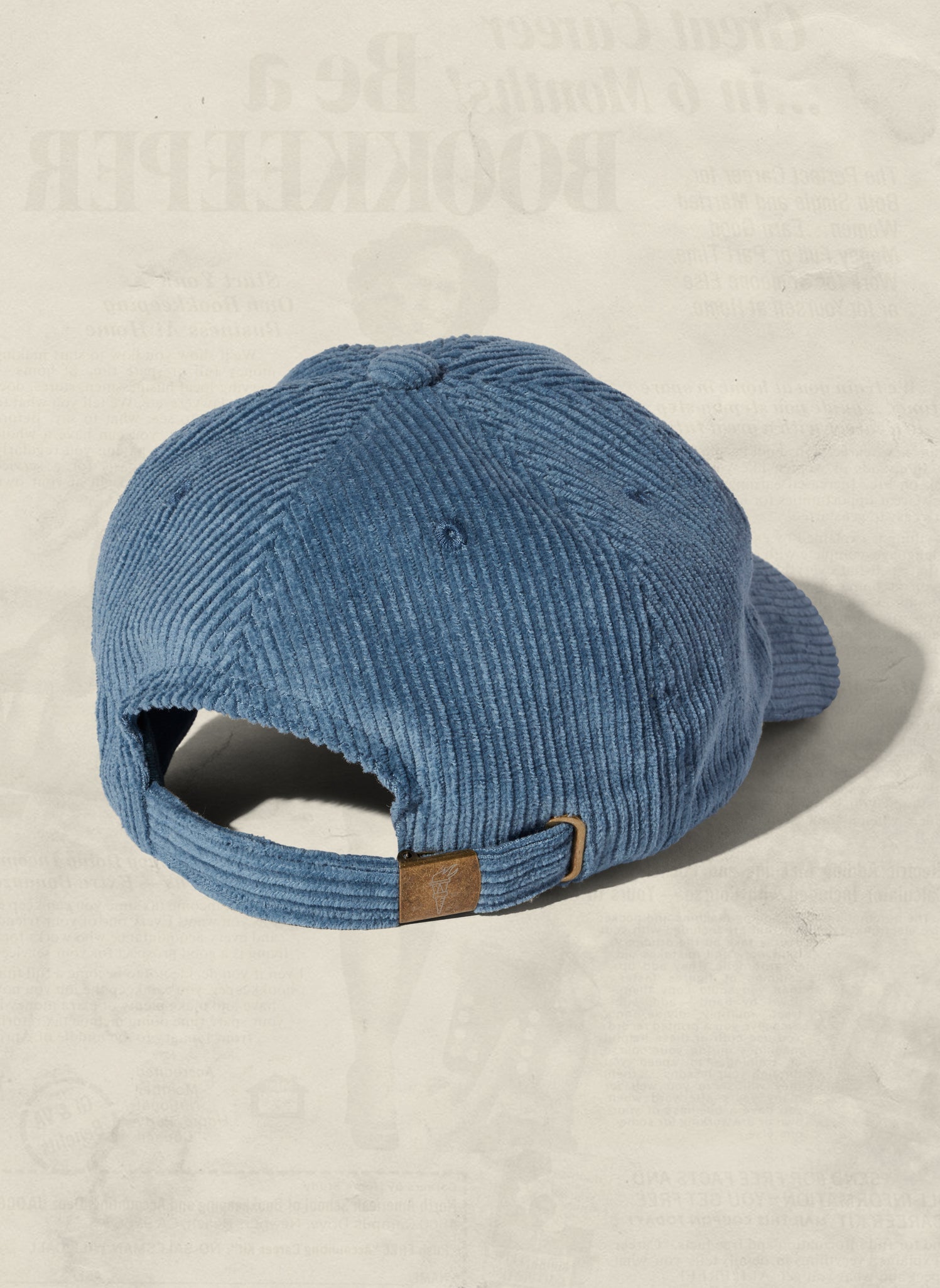 Corduroy Unstructured Dad Hat with Curved Brim and Brass Clasp
