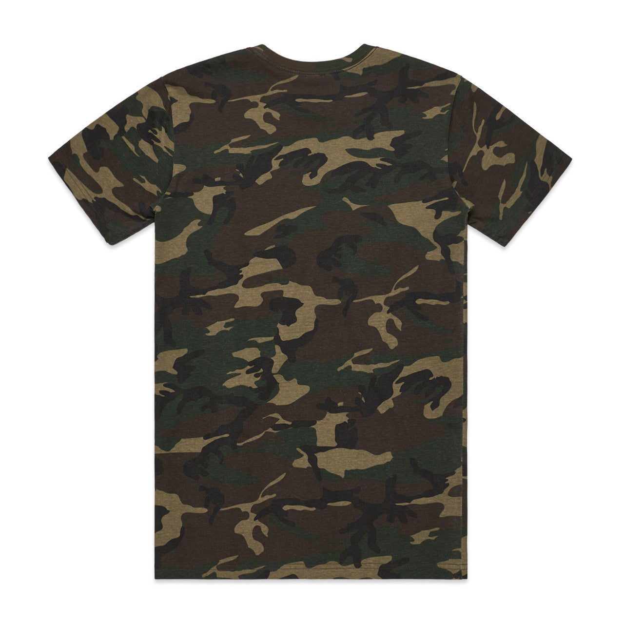 Comfortable Camouflage Print Men's Staple Tee - Durable 100% Cotton Crewneck T-Shirt