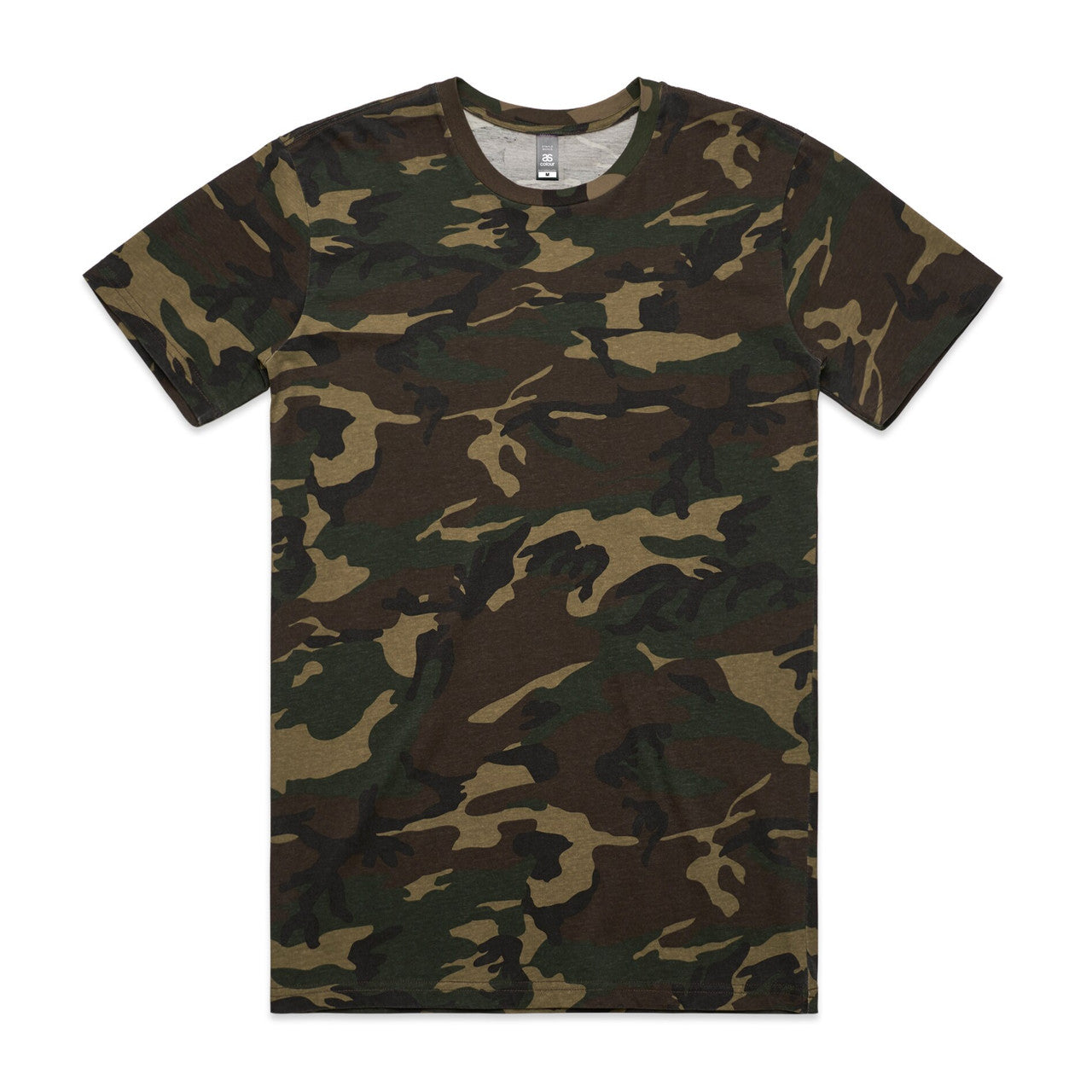 Comfortable Camouflage Print Men's Staple Tee - Durable 100% Cotton Crewneck T-Shirt