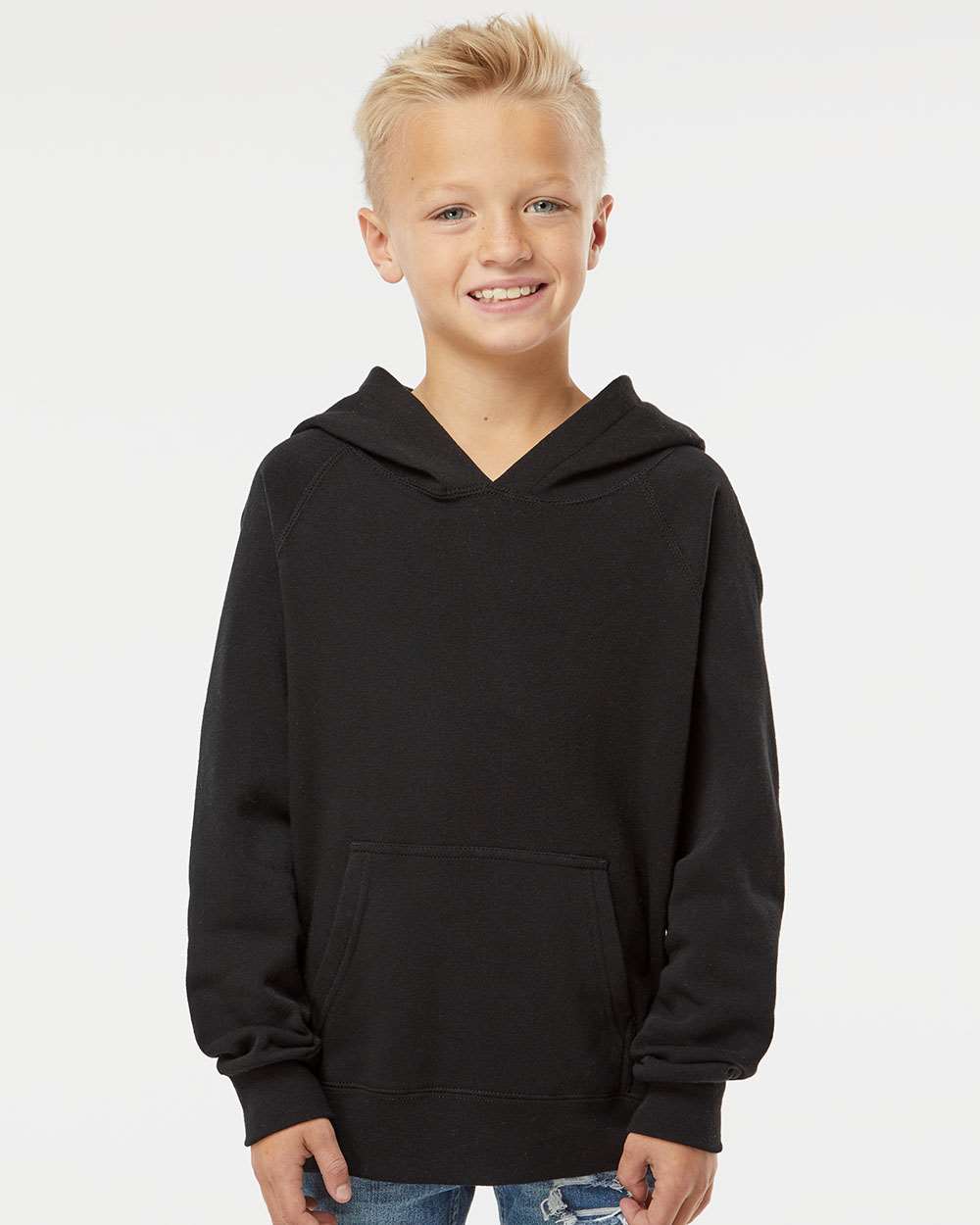 Youth Lightweight Special Blend Raglan Hooded Sweatshirt with Raglan Sleeves