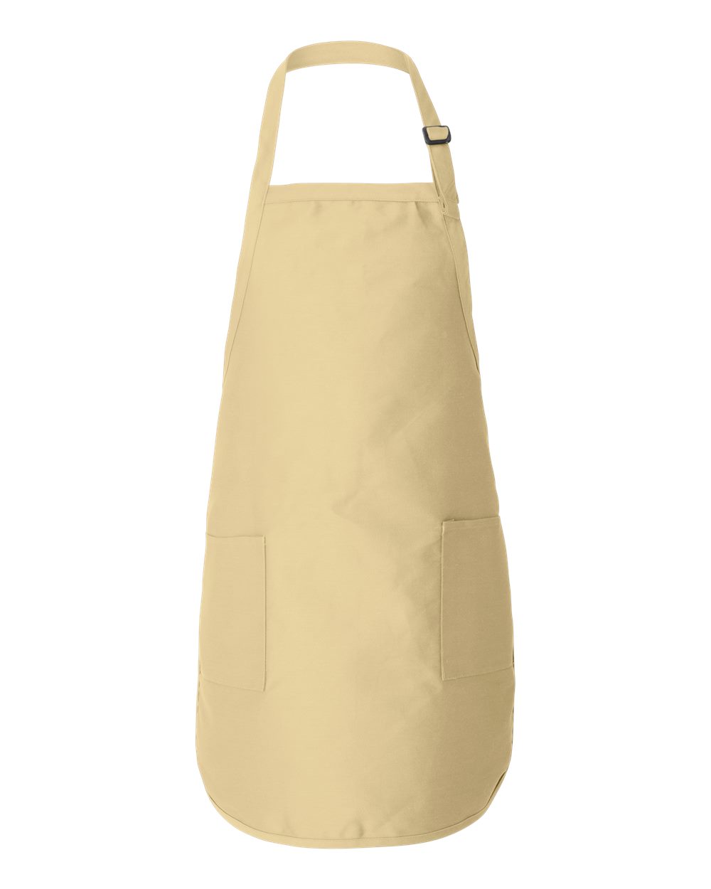 Full-Length Cotton-Poly Apron with Adjustable Neck Buckle and Pockets