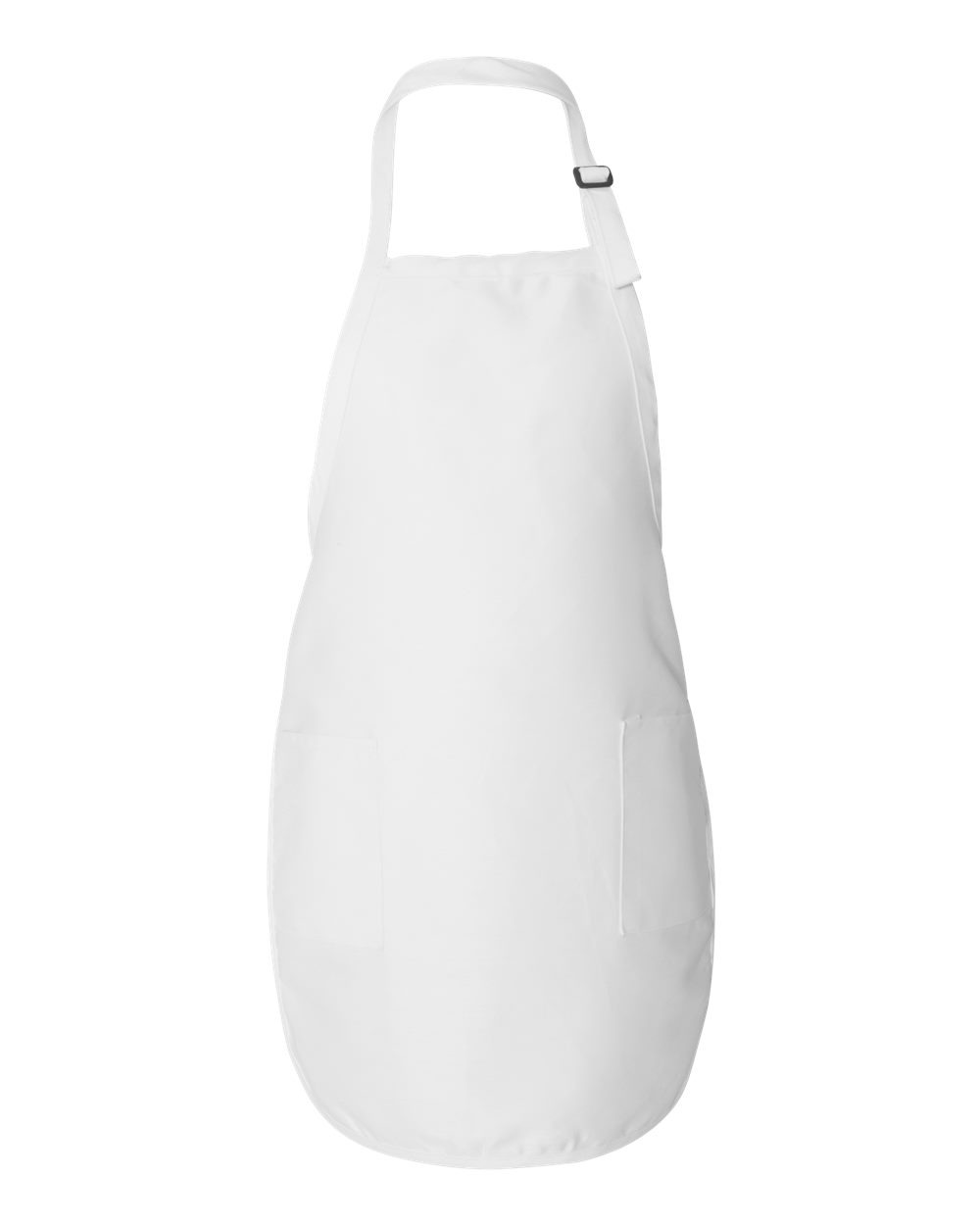 Full-Length Cotton-Poly Apron with Adjustable Neck Buckle and Pockets