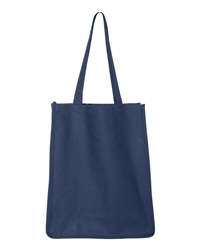 Q-Tees 27L Jumbo Cotton Canvas Shopping Bag with Gusseted Base