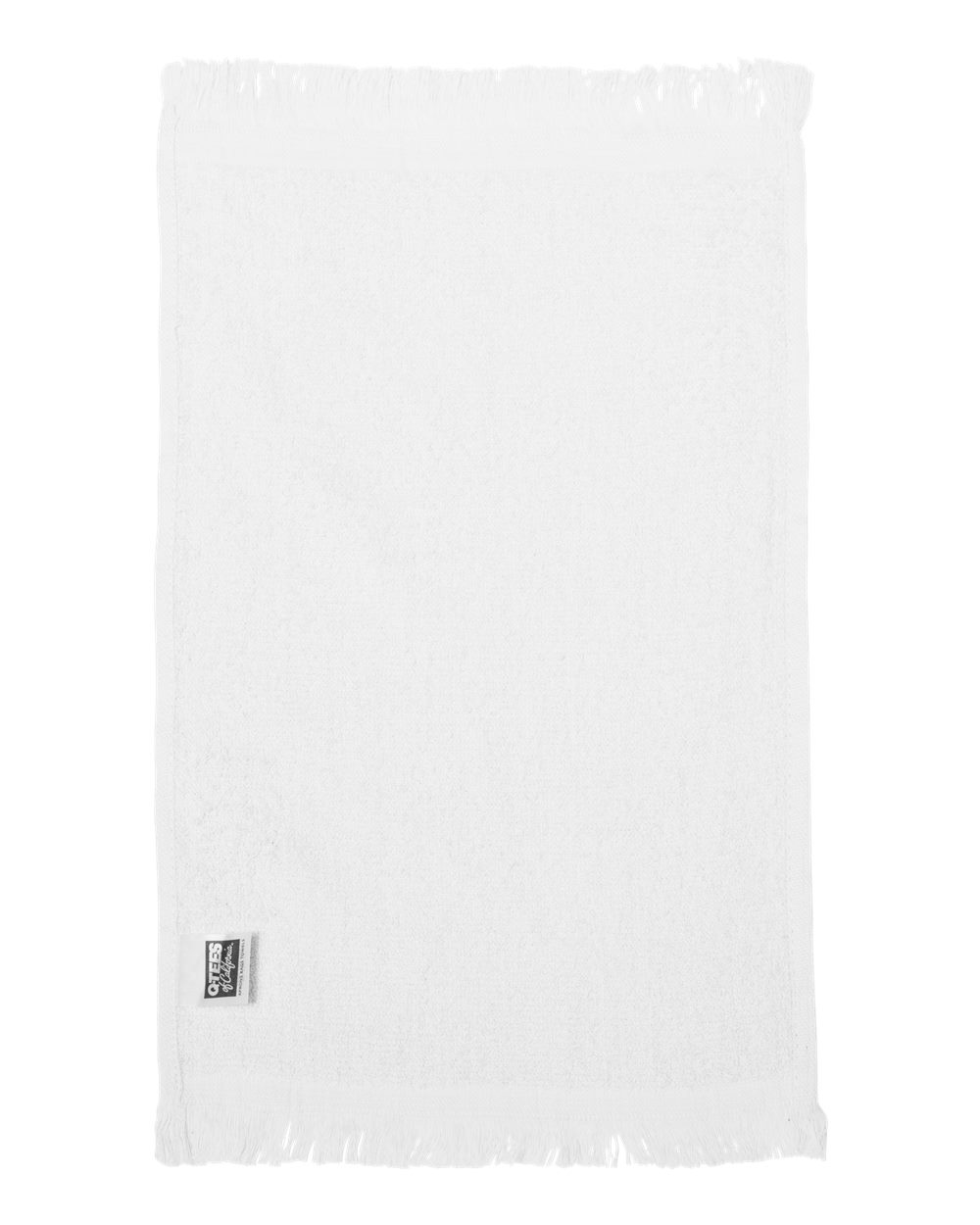 Q-Tees Fringed Fingertip Cotton Towel, Velour and Terry Finish