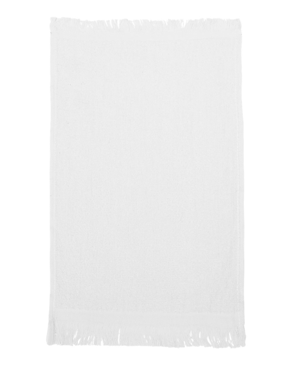 Q-Tees Fringed Fingertip Cotton Towel, Velour and Terry Finish