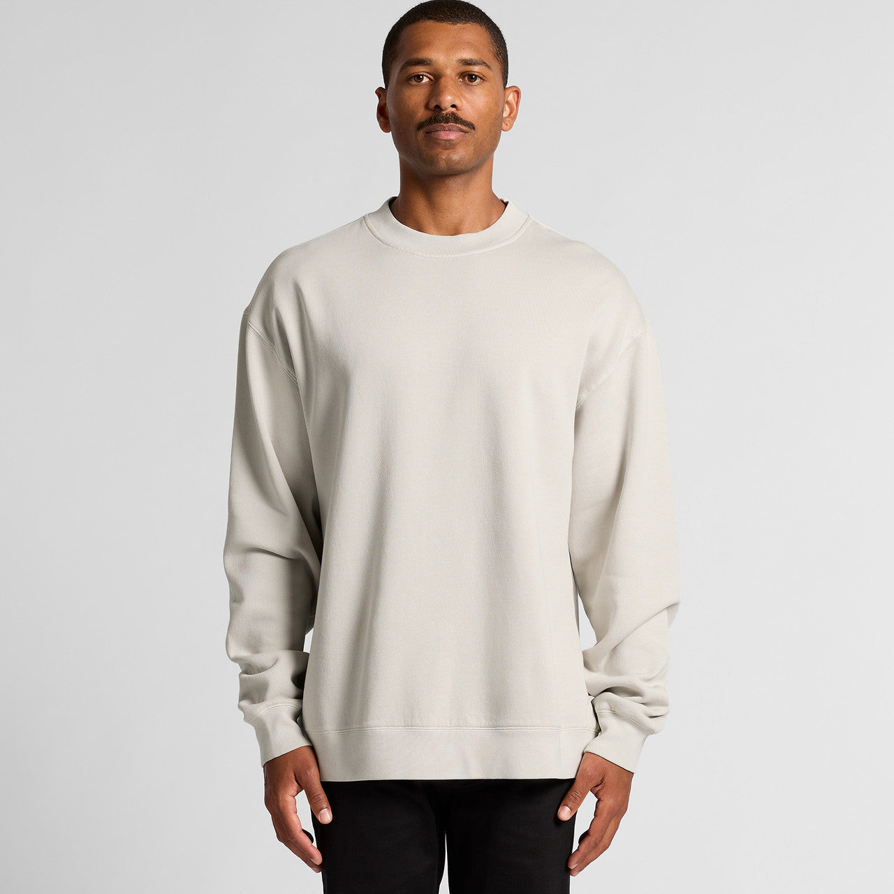 Men's Relaxed Fit Faded Crewneck Sweatshirt Soft Cotton Blend Recycled Poly