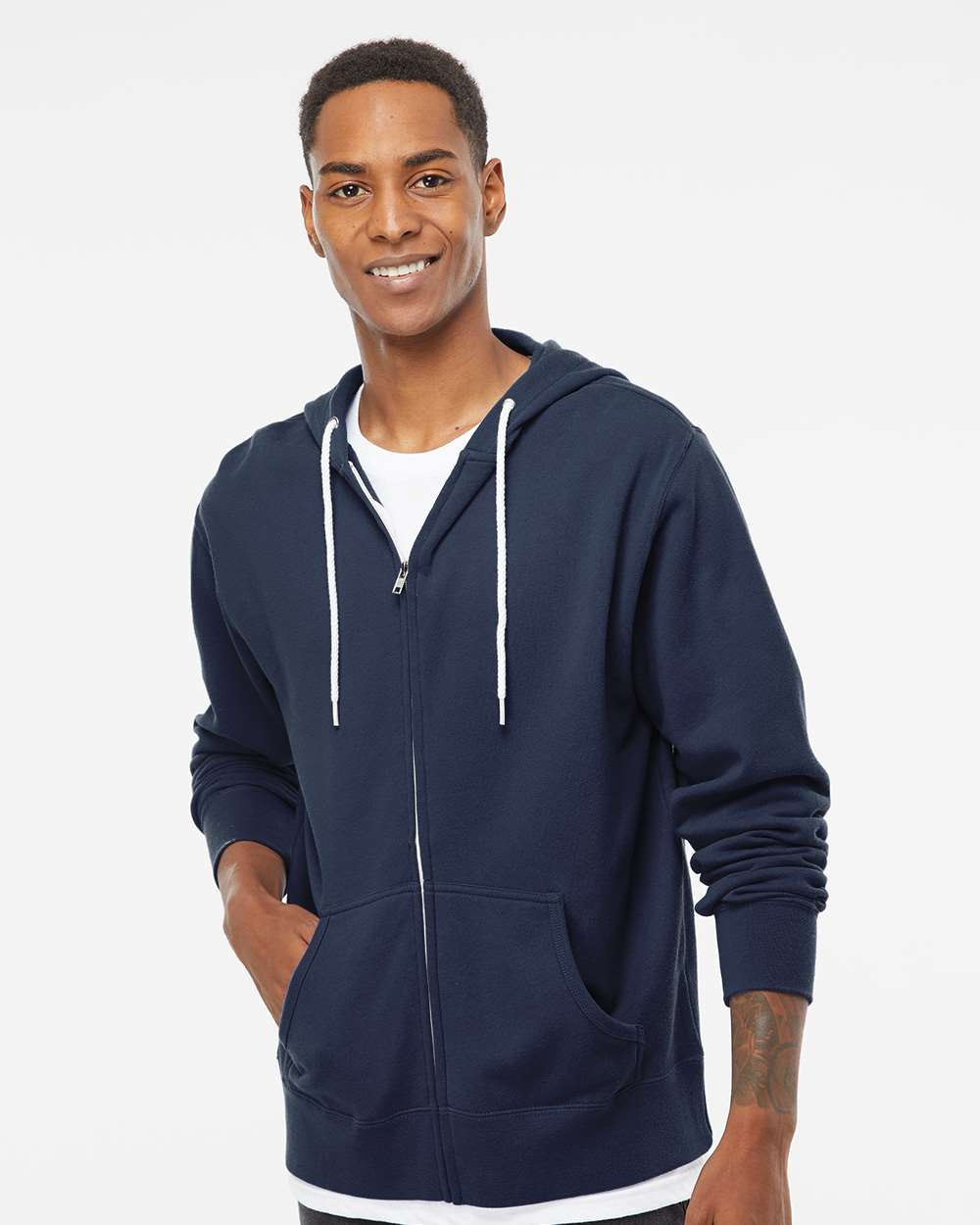 Independent Trading Co. Unisex Lightweight Full-Zip Hooded Fleece Sweatshirt