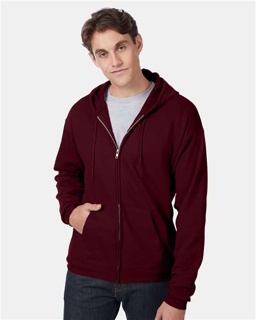 Hanes EcoSmart® Full‑Zip Hooded Sweatshirt – Sustainable Unisex Fleece