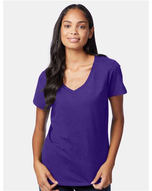 Hanes Women's Perfect-T V-Neck T-Shirt: Soft Ring-Spun Cotton, Feminine Fit