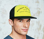 District Flat Bill Snapback Trucker Cap Neon Yellow High-Profile