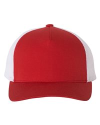 Richardson Five-Panel Printed Trucker Cap, Structured Snapback Adjustable