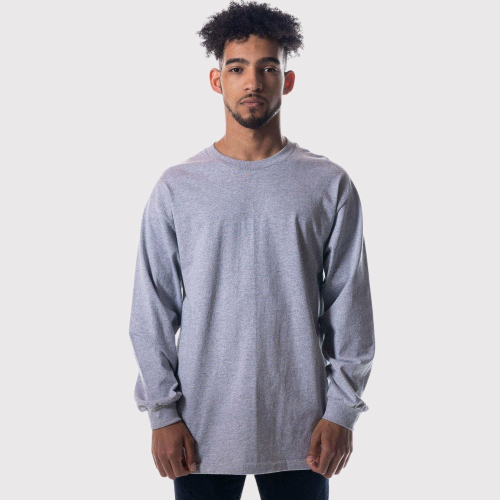 Men's Heavyweight Open-End Cotton Long Sleeve Tee | Durable Classic Fit Shirt