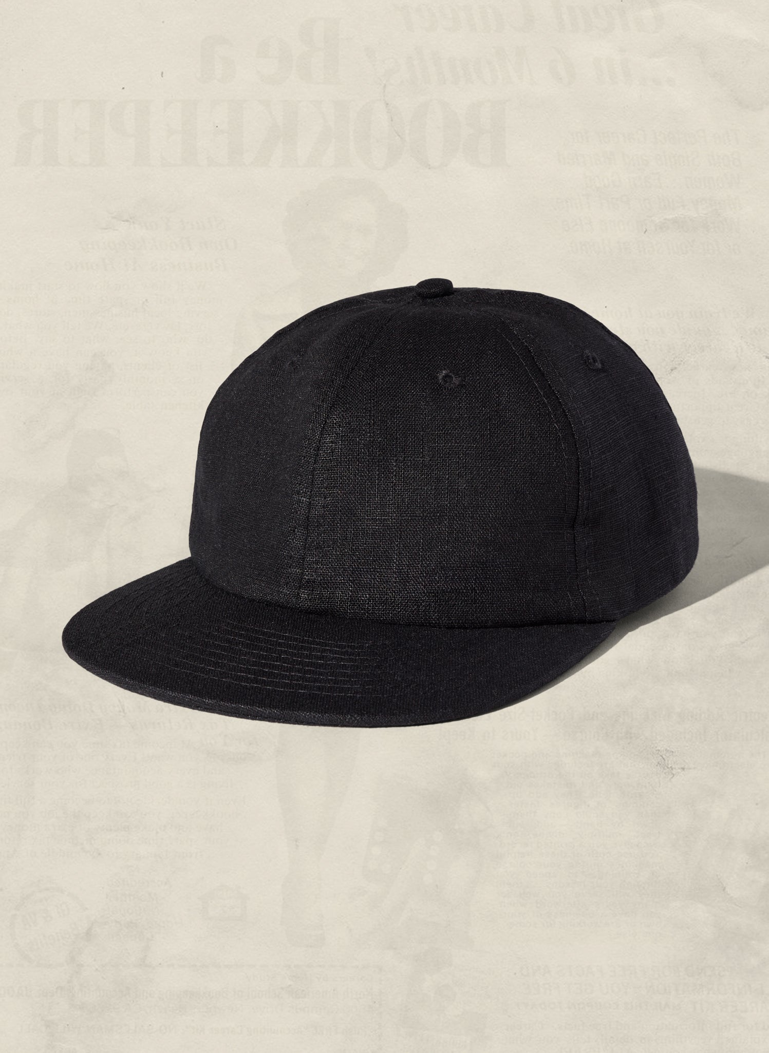 Unstructured Hemp-Cotton Field Trip Hat with Brass Strap Vintage Workwear