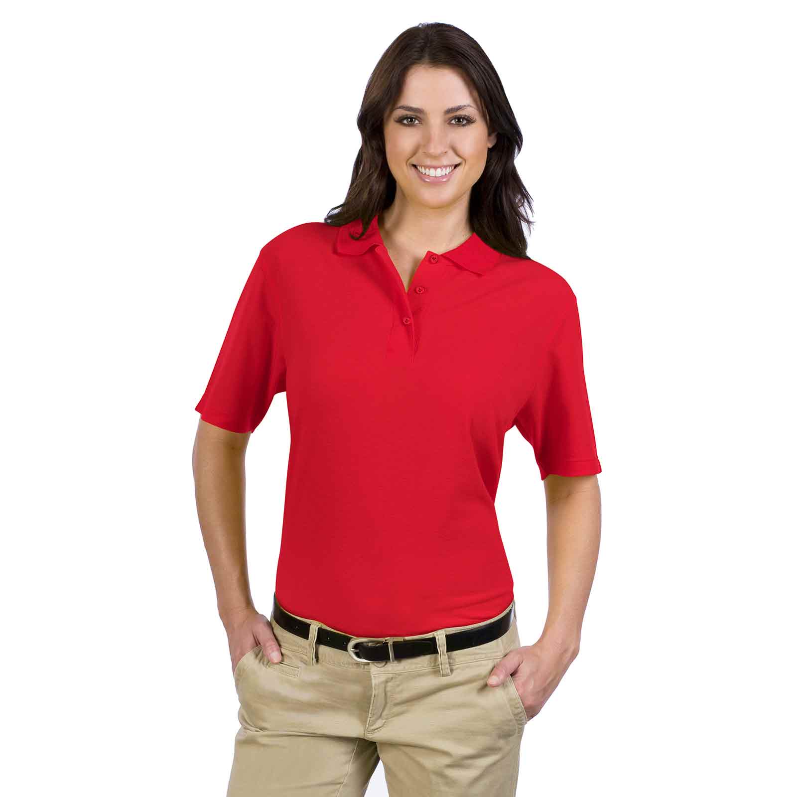 OTTO Ladies' Comfortable Sport Polo Shirt Cotton-Blend Pique Knit