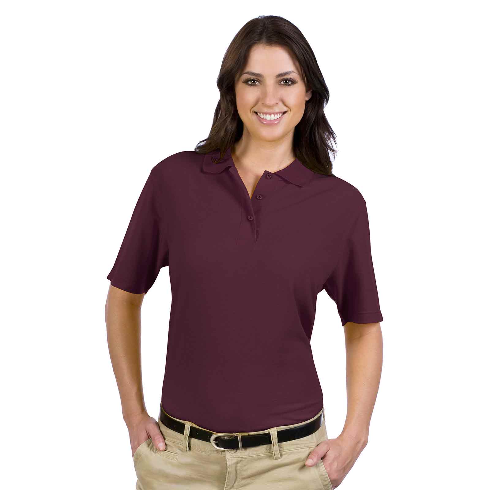 OTTO Ladies' Comfortable Sport Polo Shirt Cotton-Blend Pique Knit