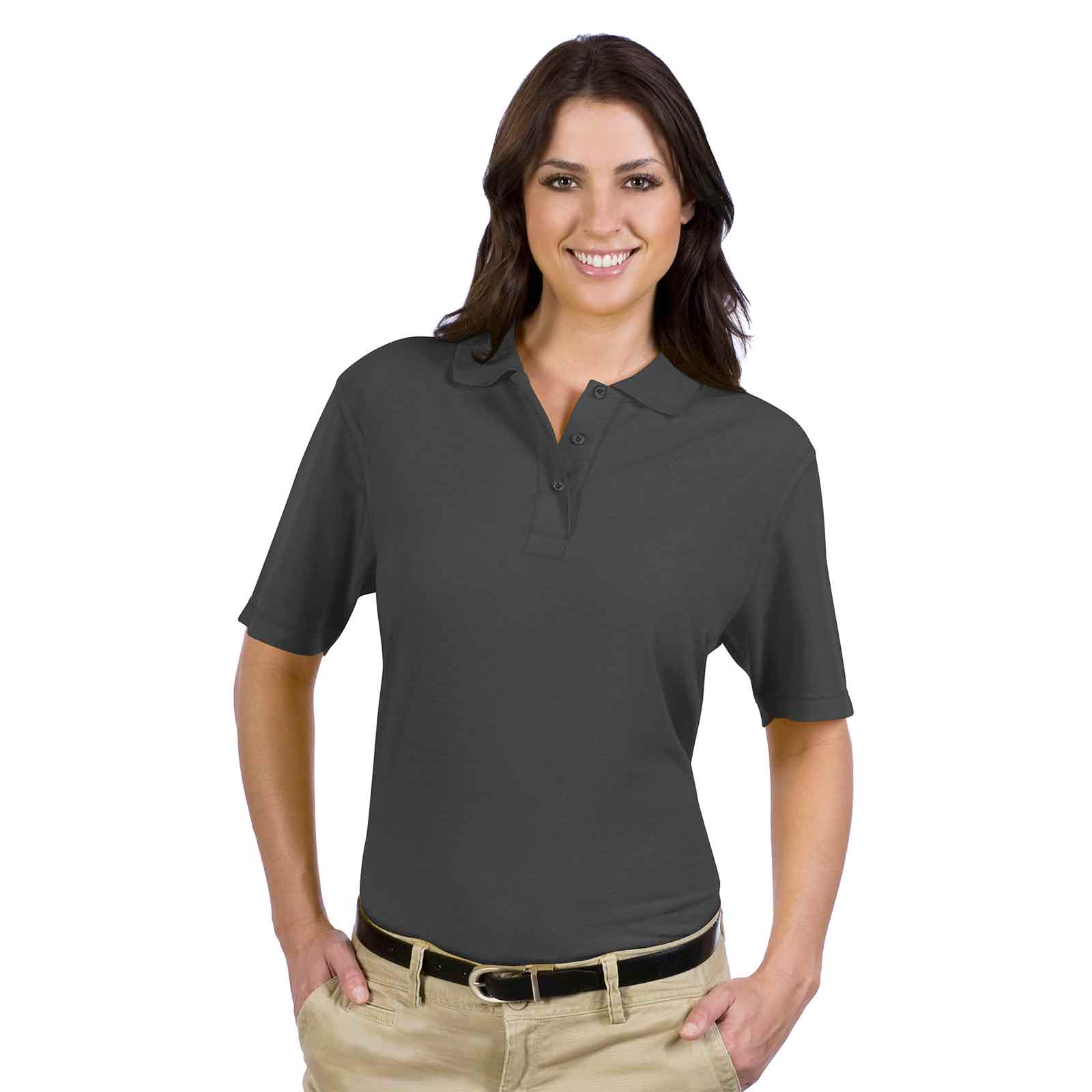 OTTO Ladies' Comfortable Sport Polo Shirt Cotton-Blend Pique Knit