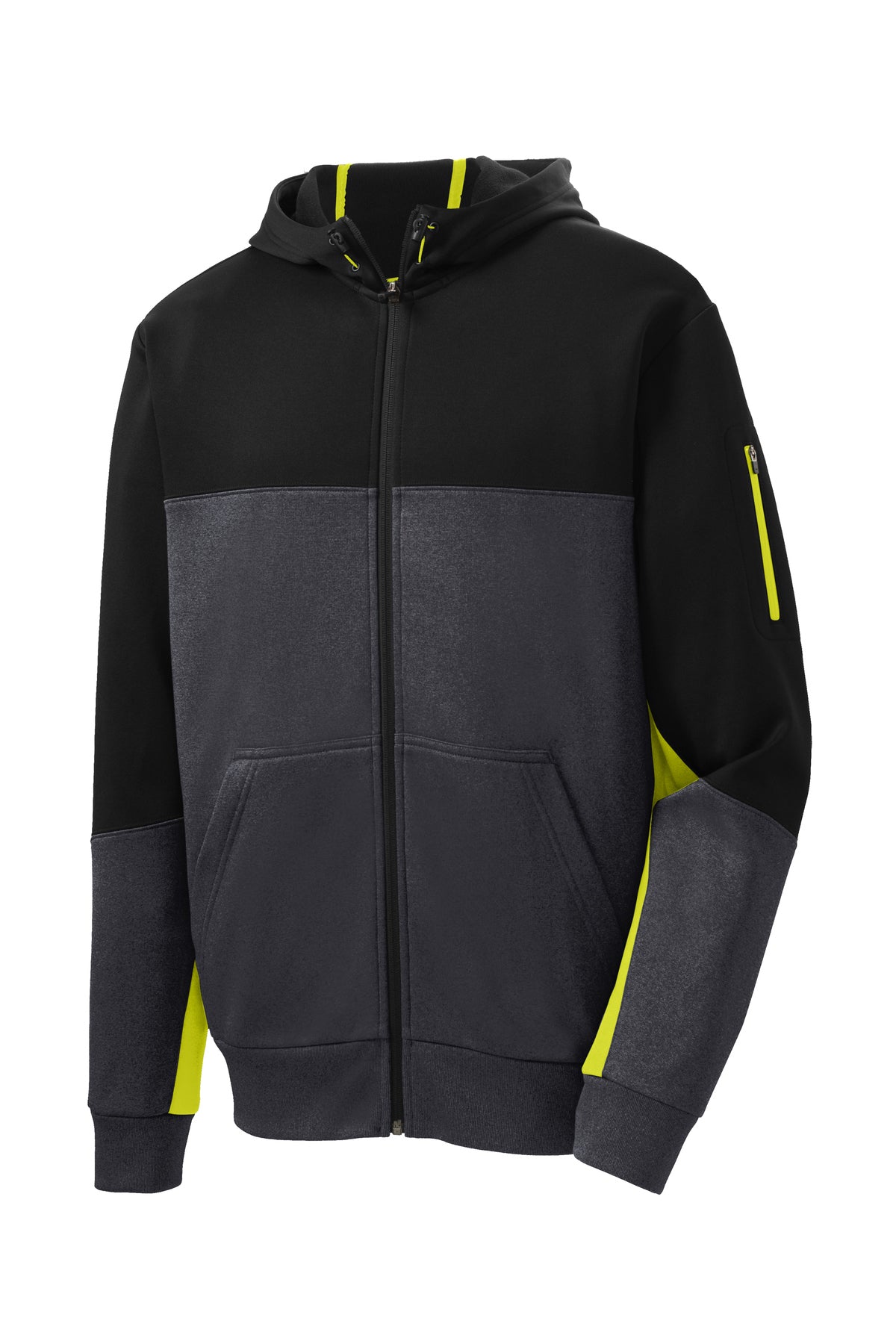 Sport-Tek Performance Tech Fleece Full-Zip Hooded Jacket with Media Pocket